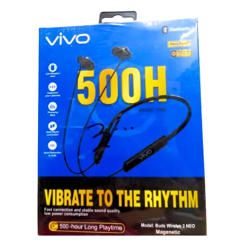 Vivo Buds Wireless 3 NEO Magnetic - 500H Long Playtime Bluetooth Headset