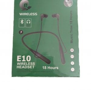 Geniuine E10 wireless headset, a neckband-style earphone featuring Bluetooth connectivity