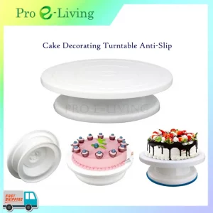 Plastic Cake Plate Turntable Rotating Anti-skid Round Cake Stand Cake Decorating Rotary Table DIY Pan