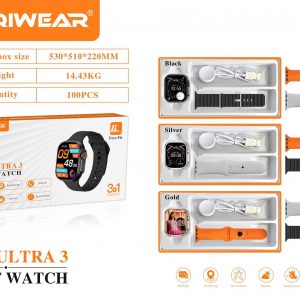 Keqiwear K91 Ultra 3 BT Calling Smart Watch with 3 Straps