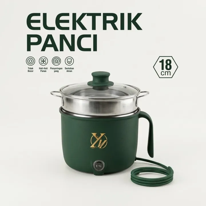 Elektrik Panci Mini Electric Rice Cooker 1.8 L Non-stick Cooking Machine Double Layer Hot Pot Multifunction Electric Rice Cooker 220V