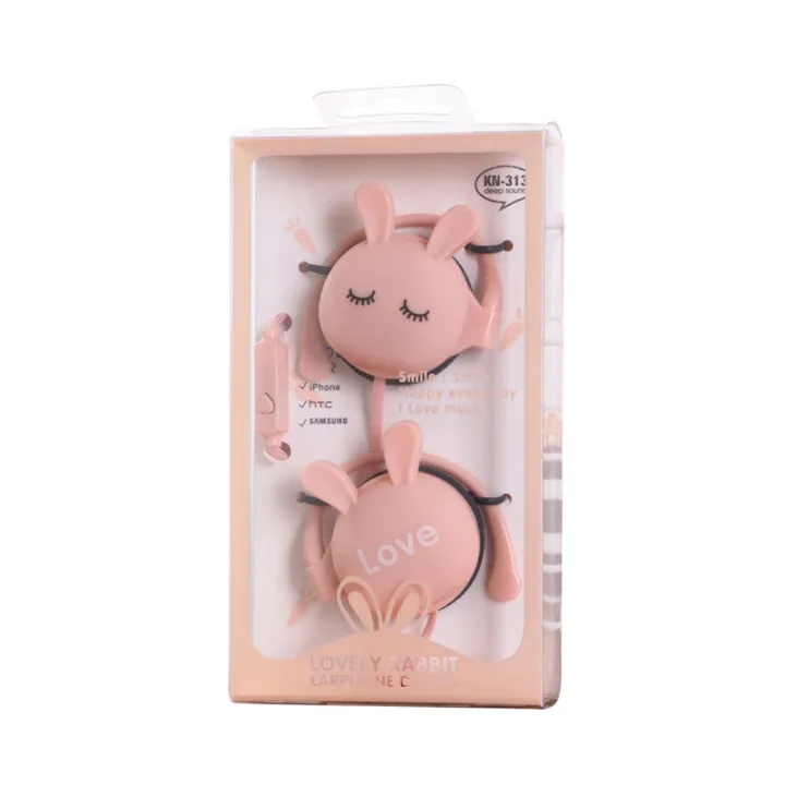 TTANK Cute Student Earphone Cartoon Cute Rabbit Wired Headset Headphone - Image 2