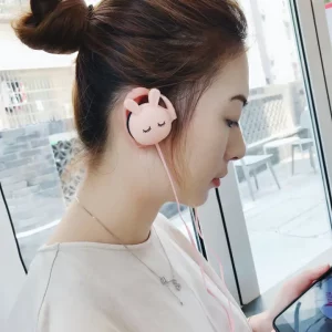 TTANK Cute Student Earphone Cartoon Cute Rabbit Wired Headset Headphone