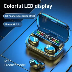 M27 TWS Wireless Earphones Bluetooth5.3 Stereo Headphones Sport Earbuds Headset Charging Box