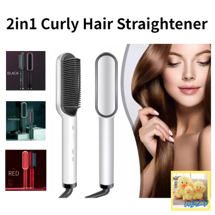 Professional Hair Straightener Brush Comb Fast Heating Anti-Scald Dual Voltage Straight Hair Brush Hot Comb Straight Curly Hair - Image 3
