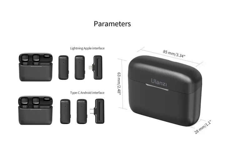 Ulanzi J12 Dual Wireless Microphone For iPhone With Charging Case - Image 3