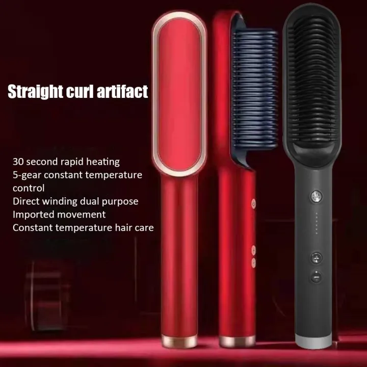 Professional Hair Straightener Brush Comb Fast Heating Anti-Scald Dual Voltage Straight Hair Brush Hot Comb Straight Curly Hair - Image 4