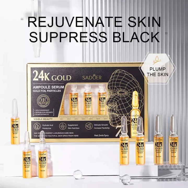 Sadoer Repair Tender Skin 24k Gold Ampoule Face Serum 7Pcs - Image 3